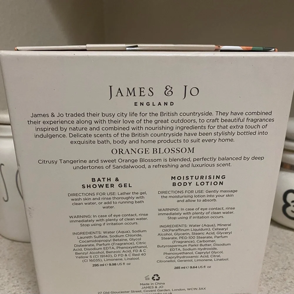 James & Jo England Orange Blossom Bath & Body Gift Set New Luxury Duo